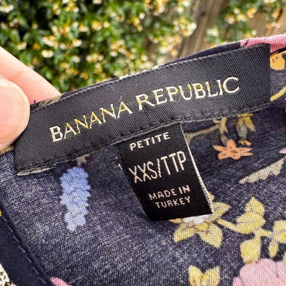 Banana Republic.Long Sleeve Blouse Puff Sleeve Floral Top Size XXS - Picture 8 of 9